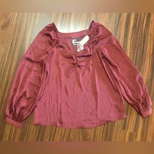 NWT Women’s Reitmans Rock & Shine burgundy blouse - size small